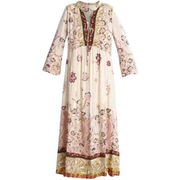 NWT Free People Floral Flowy Maxi Dress | Boho Coastal Cowgirl Tumblr Whimsigoth - Picture 13 of 16